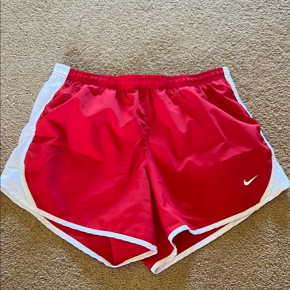 Nike Women's Athletic Shorts Red and White